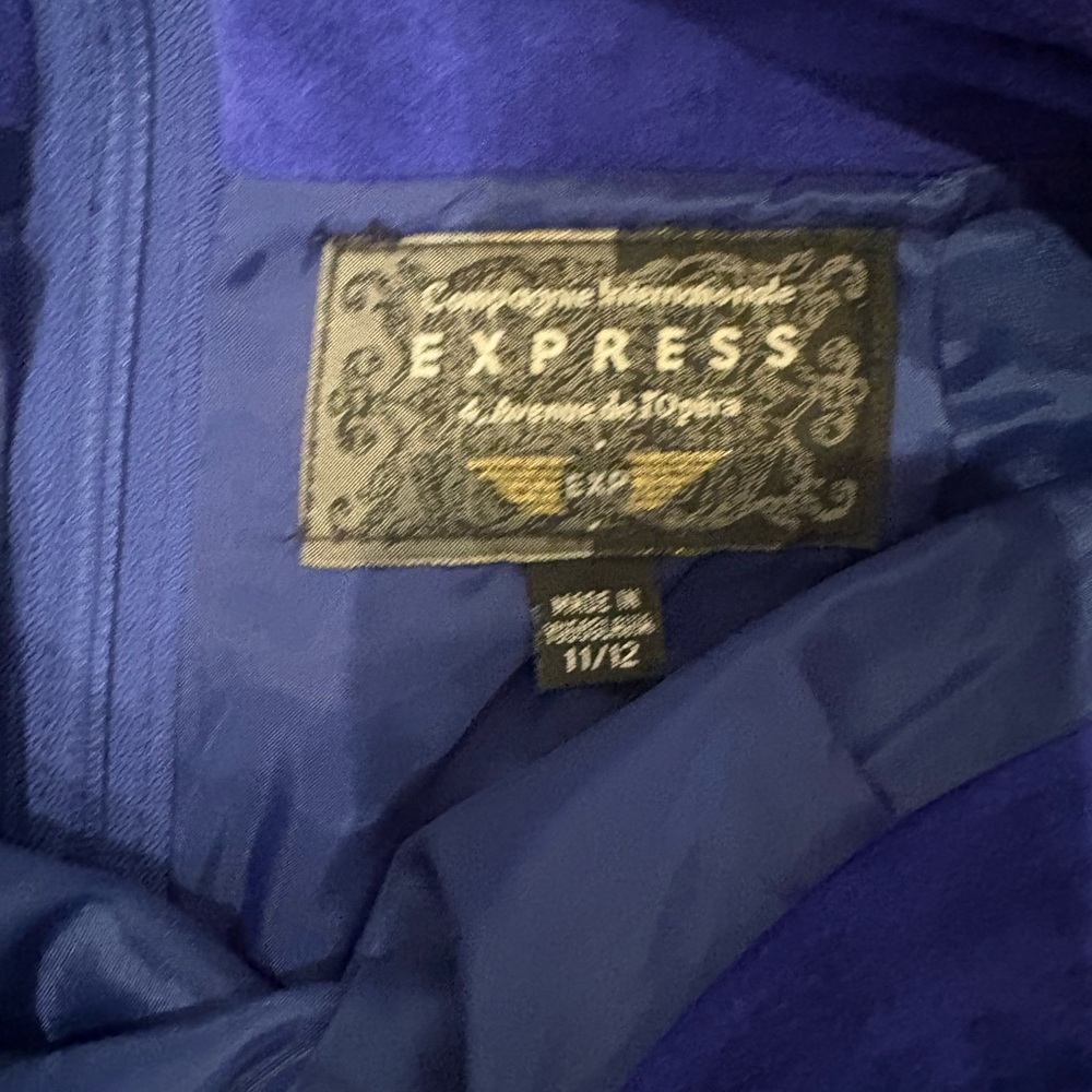 Express Vintage Leather Blue Suede Womens Skirt Office Siren Corpcore Western - Picture 2 of 5